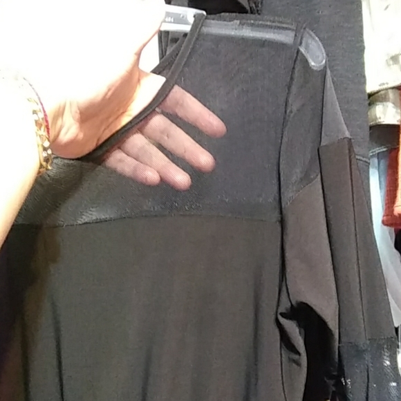 Black mesh long stretchy dress size XL - Picture 3 of 5